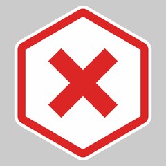 Wrong marks, Cross marks, Rejected, Disapproved, No, False, Not Ok, Wrong Choices, Task Completion, Voting. - vector mark symbols in red. Isolated icon.