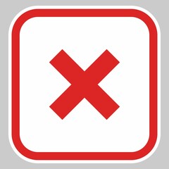 Wrong marks, Cross marks, Rejected, Disapproved, No, False, Not Ok, Wrong Choices, Task Completion, Voting. - vector mark symbols in red. Isolated icon.