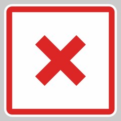 Obraz premium Wrong marks, Cross marks, Rejected, Disapproved, No, False, Not Ok, Wrong Choices, Task Completion, Voting. - vector mark symbols in red. Isolated icon.