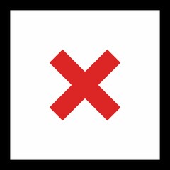 Wrong marks, Cross marks, Rejected, Disapproved, No, False, Not Ok, Wrong Choices, Task Completion, Voting. - vector mark symbols in red. Isolated icon.