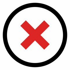 Wrong marks, Cross marks, Rejected, Disapproved, No, False, Not Ok, Wrong Choices, Task Completion, Voting. - vector mark symbols in red. Isolated icon.