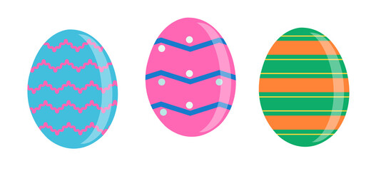 Vector Set of Easter eggs colorful images