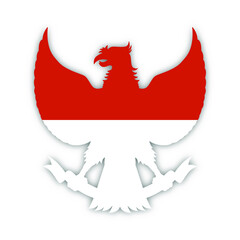 Indonesian Flag Inside National Symbol Garuda Vector Illustration Background