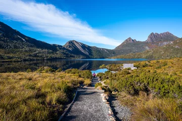 Peel and stick wall murals Cradle Mountain Walking toward Dove Lake at iconic Cradle Mountain