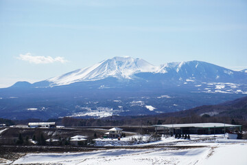 Jakotsudake and Mount Asama in Kusatsu, Gunma, Japan