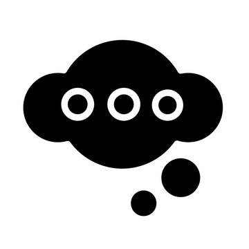 Thinking black glyph icon. Idea generation. Bubble with dots. Invention and  creativity. Brainstorming. Silhouette symbol on white space. Solid  pictogram. Vector isolated illustration Stock Vector | Adobe Stock