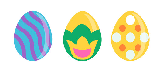 Vector Set of Easter eggs colorful images
