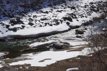 Agatsuma river in kusatsu, gunma, Japan