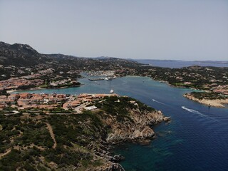Fototapeta premium Aerial view of Porto Cervo, Italy