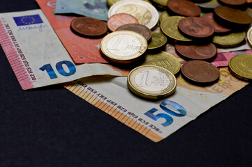 Euros on a table