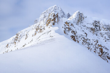 Pure winter mountain scenery in wilderness in Banff National Park, Alberta, Canada