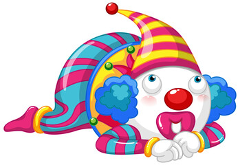 Naklejka premium Clown cartoon character isolated