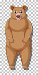Grizzly bear cartoon character isolated