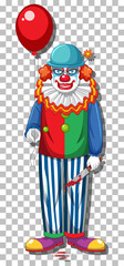 Naklejka premium Scary clown cartoon character