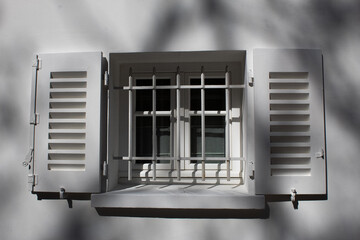 white window with bars