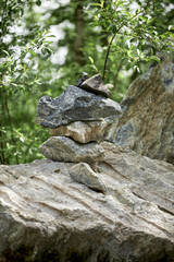 Pyramid made of granite stones.