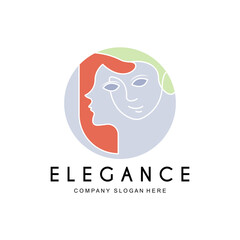 Beauty Woman Logo Design, Hair Care Salon Vector Illustration