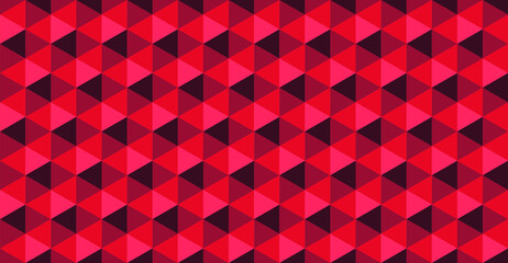Abstract  background Red triangle shape. Hexagon. Background with triangle Mosaic background. Geometric illustration pattern Red light Holiday red triangle background. Trendy texture Gradient