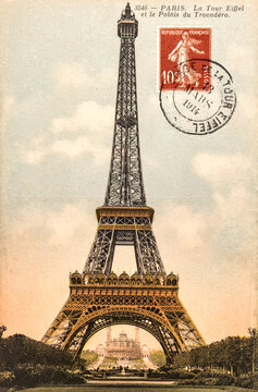 Vintage postcard Eiffel Tower Paris France