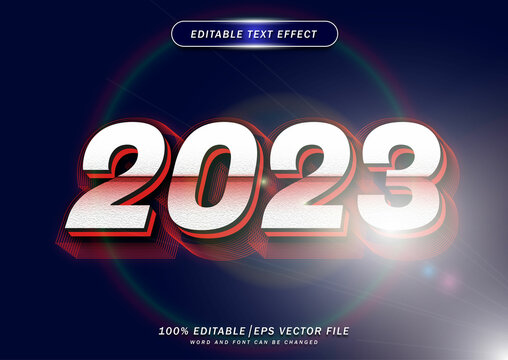 2023 text effect editable style light