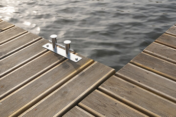 wood platform pier near water