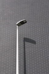 street light with wall background
