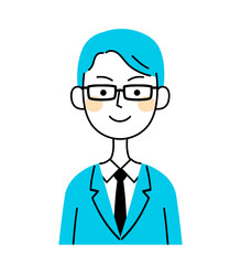 Fototapeta premium 眼鏡のビジネスマン イラスト素材