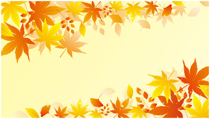Naklejka na ściany i meble 秋の紅葉和風背景 