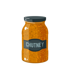Chutney jar. Vector illustration cartoon icon isolated on white background.