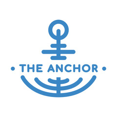 marine logo with anchor shape on isolated background