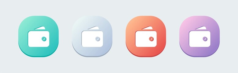 Wallet solid icon in flat design style. Finance signs vector illustration.