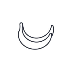 Obraz na płótnie Canvas Bananas line icon isolated vector. Outline sketch banana. Linear black silhouette exotic tropical fruits on white background. Healthy organic food logo