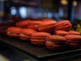 delicious and fresh red macarons
