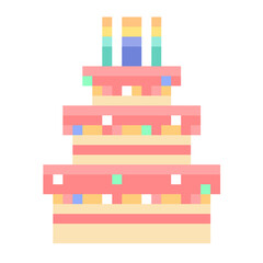 Editable Vector Illustration of Birthday Cake. Good for sticker, icon, clip art, ppt, game, education, etc