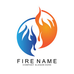 Burning Flame Logo Design, Product Brand Icon Illustration