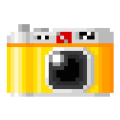 Editable Vector Illustration of Golden Camera. Good for sticker, icon, clip art, ppt, game, education, etc