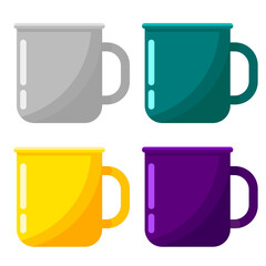 Editable Vector Illustration of Colored Mug. Good for sticker, icon, clip art, ppt, game, education, etc