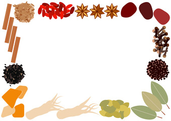 薬膳スパイスイラストのフレーム