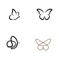 trendy butterfly logo design vector template