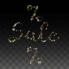 Gold Glitter Vector Texture on a Black. Golden Glow Pattern. Golden Christmas and New Year Snow. Golden Explosion of Confetti. Star Dust. Abstract Flicker Background with a Party Lights Design.