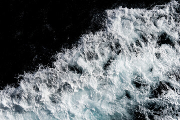 Ship's wake in sea water - background concept