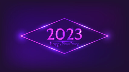 2023 Happy New Year neon background