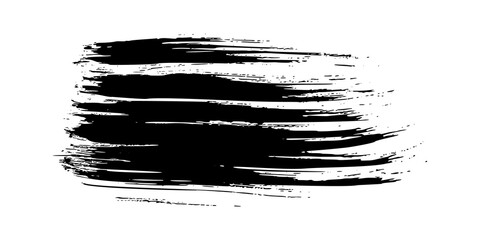 Black brush stroke on white background