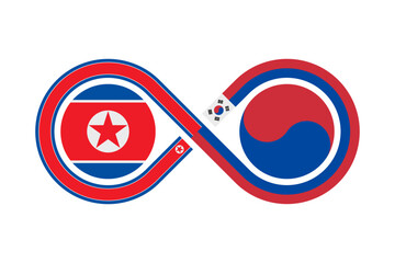 unity concept. korean language translation icon. vector illustration isolated on white background