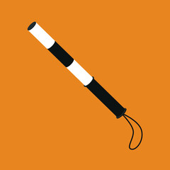 Police baton, striped baton, illustration