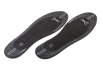 Pair of the porous insoles of universal size