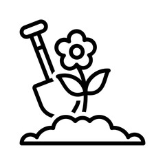 Black line icon for Plantation