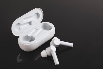 Air Pods or ear bud with Wireless Charging Case.