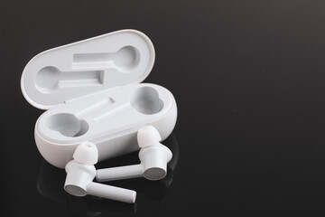 Air Pods or ear bud with Wireless Charging Case.