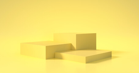 Abstract geometric yellow winner podium - 3d illustration	